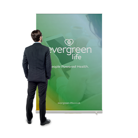 1200mm x 2000mm Roller Banner Image Showing Scale