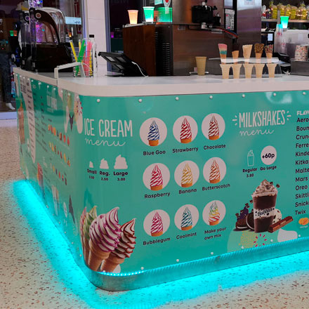 3mm Foamex wrapped around counter