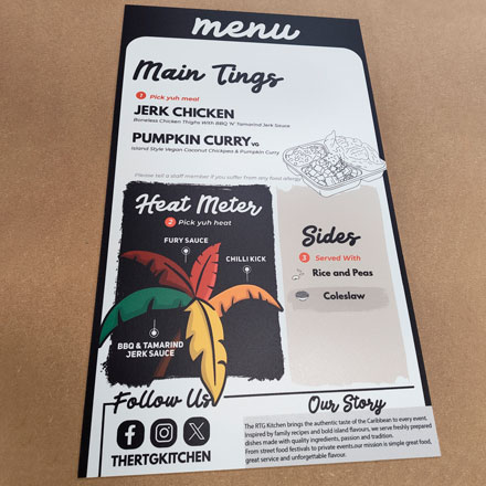 3mm Printed Foamex Menu Board