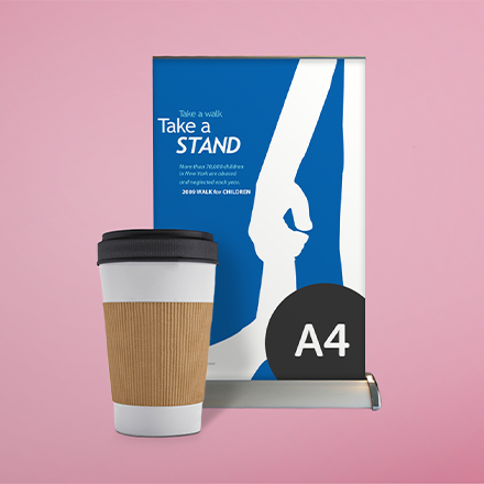 A4 Desktop Roller Banner example