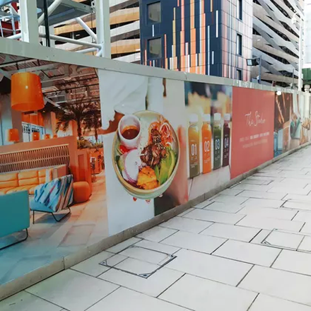 Colourful hi-res hoarding boards