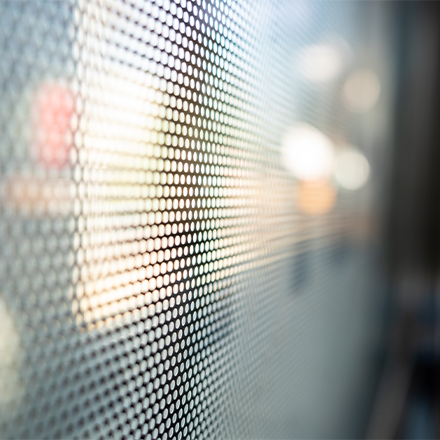 Detailed View of Perforated Window Vinyl