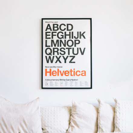 Large indoor poster with frame