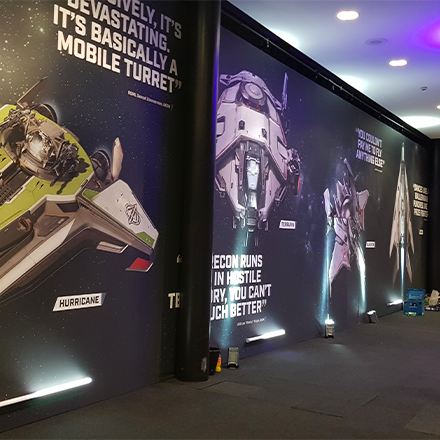 Large Rafa canvas wall graphics for event advertising
