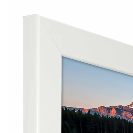 Image of corner of white A3 poster frame