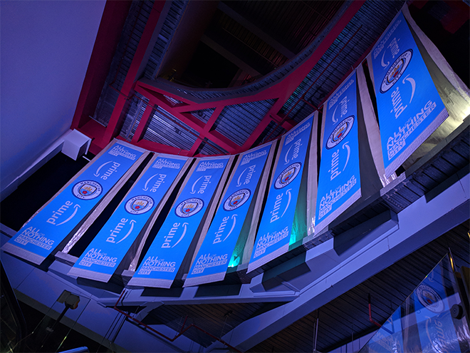 Amazon Prime Manchester City film opening event with Jubba Events printing project