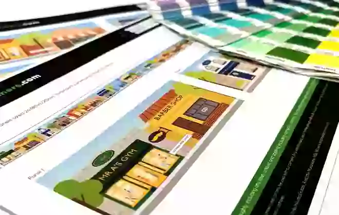 Fan colour deck showing printing colour options