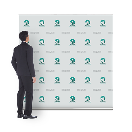 2000mm x 2000mm Roller Banner Image Showing Scale