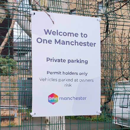 Aluminium board with drill holes