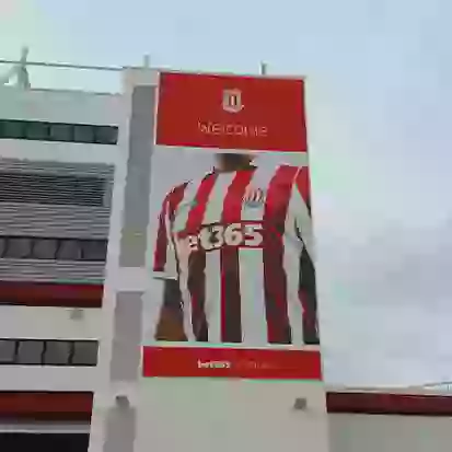 Building wrap on section of Stoke City's football ground