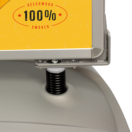 Close up of spring on snap frame base