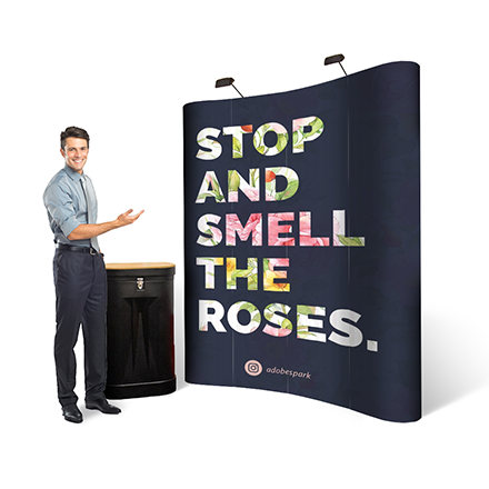 Curved 3x2 Pop Up Stand Image Showing Scale