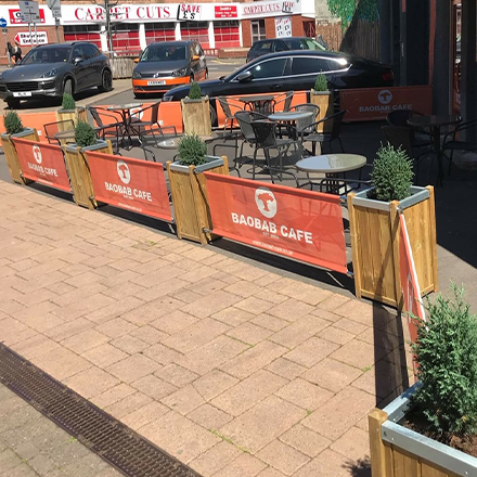 Custom Cafe Barrier Frames