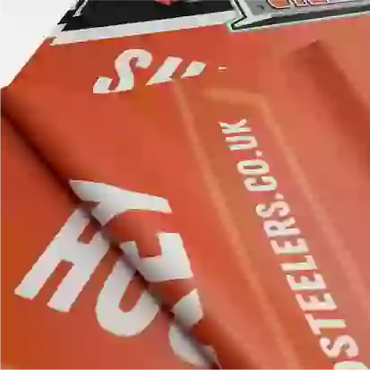 Double Sided PVC banner for Sheffield Steelers - folded over
