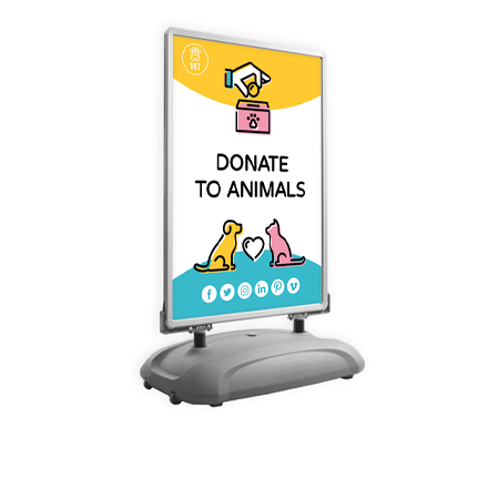 Pavement sign with weighted water base