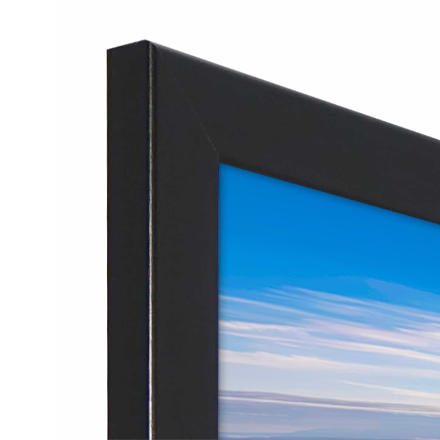 Image of corner of  black A3 poster frame