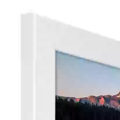 Image of corner of white A3 poster frame