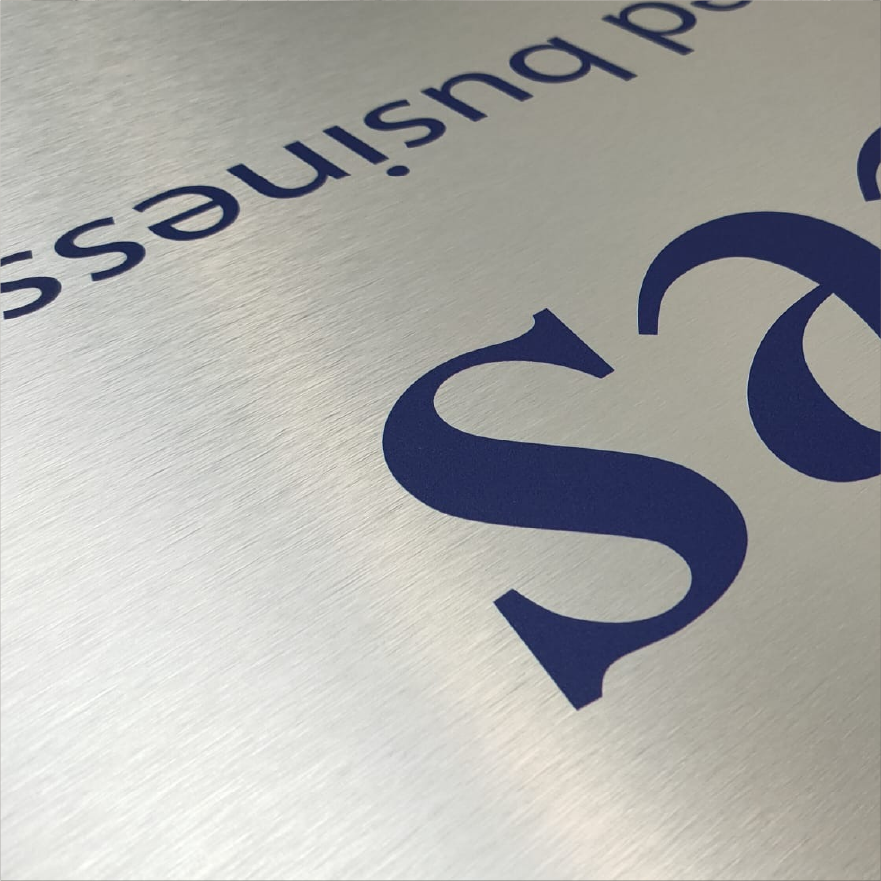 Printed brushed aluminium composite