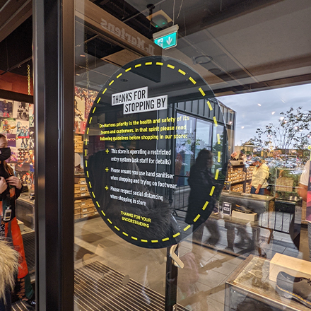 Inside Glass Printed Vinyl for Shop Marketing